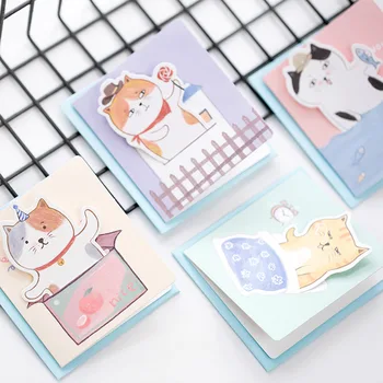 

3X Kawaii Cat Kitten Greeting Card +Envelope Gift Cards for Festival Wishing Cards