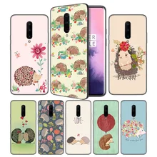 Hedgehog Cute Soft Black Silicone Case Cover for OnePlus 6 6T 7 Pro 5G Ultra-thin TPU Phone Back Protective