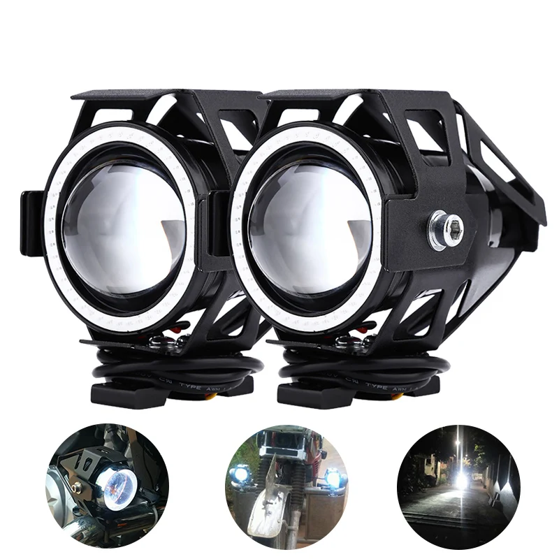

2pcs 125W 12V 3000LM U7 LED Transform Eagle Eye Spotlight Motorcycle Headlight Bulbs Fog Lamp for Motorbike Car Truck