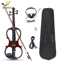 Senrhy 4/4 Электрический Скрипка Скрипка липы струнный щипковый инструмент с Фитингами кабель Чехол для наушников для любителей музыки начинающих