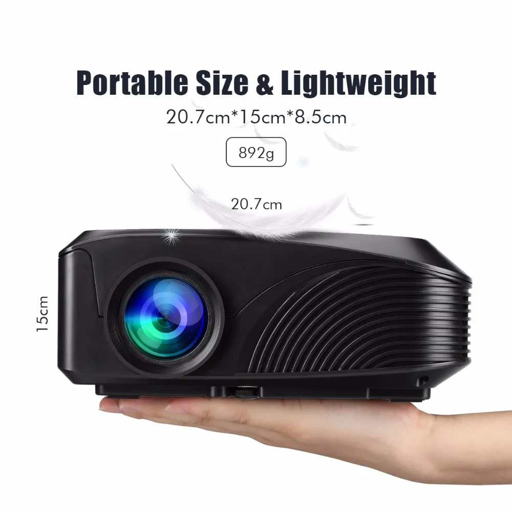 Excelvan LED4018 Портативный 1200 люмен 800*480 макс 1080P 130 дюймов красно-синий 3D с HDMI USB VGA AV TF интерфейс домашний кинотеатр