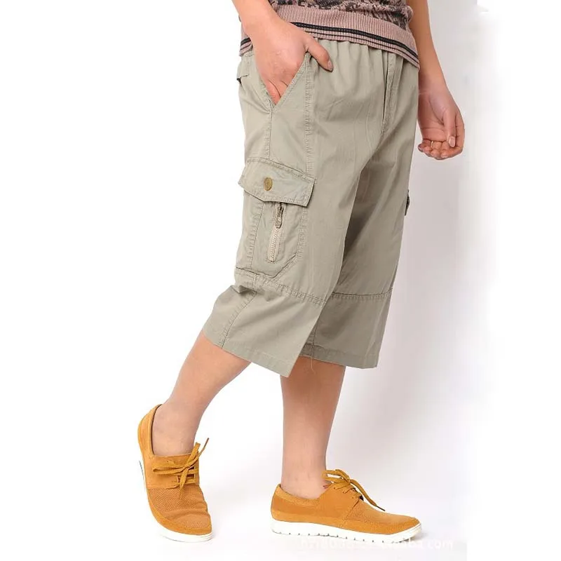 Мужские шорты летние большие размеры culf-длина мужские s Шорты хлопковые тонкие широкие ноги Свободные Мешковатые повседневные карго Boardshort
