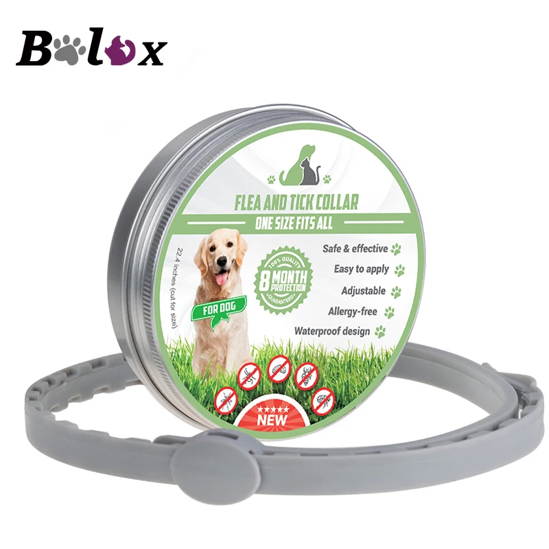 Dog Collar Summer Mosquito Repellent Outdoor Waterproof Collar for Dogs Cats Grey Lice Durable