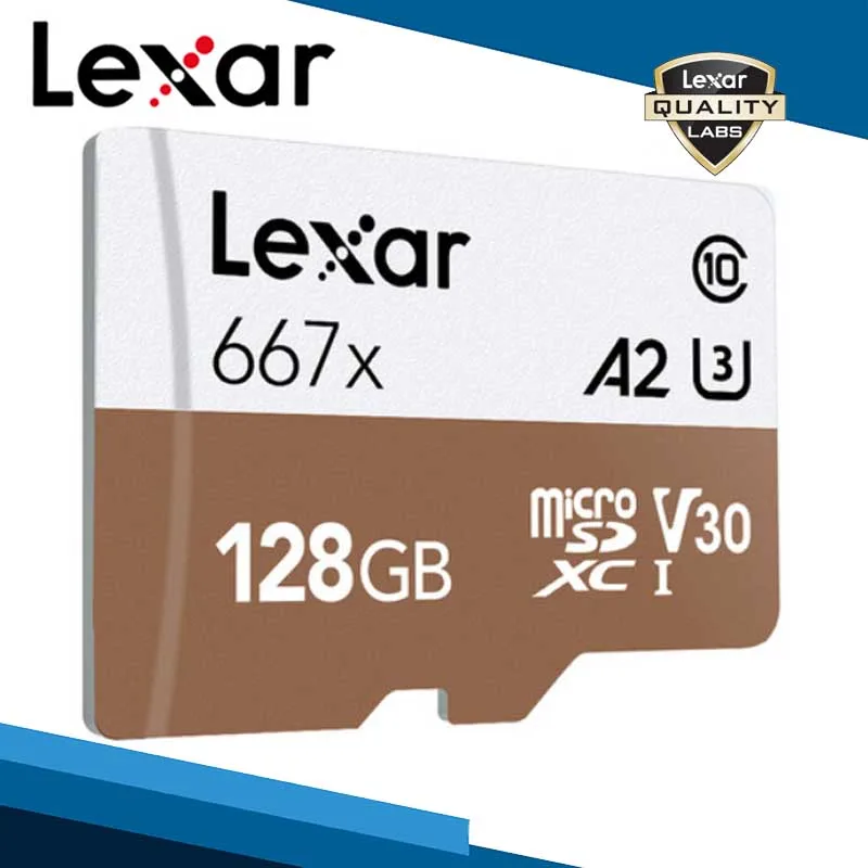 Lexar Professional 667x Micro SDXC UHS-I карты с адаптером 64G 128G 256G A2 U3 V30 класс 10 карта для 1080p Full-HD 3D 4K видео