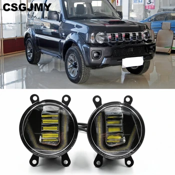 

3-IN-1 Functions Auto LED For Suzuki Jimny 2007-2016 DRL Daytime Running Light Car Projector Fog Lamp with yellow signal