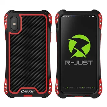 

R-JUST Shockproof Armor Phone Case For Apple iphone X 8 7 6Plus 5 5s Luxury Waterproof Hard Cases For iphone XS XR XS Max Coque