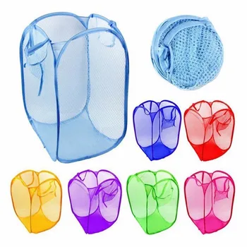

Pop Up Washing Clothes Laundry Basket Bag Foldable Mesh Storage Toy Container Organization Home storage Household