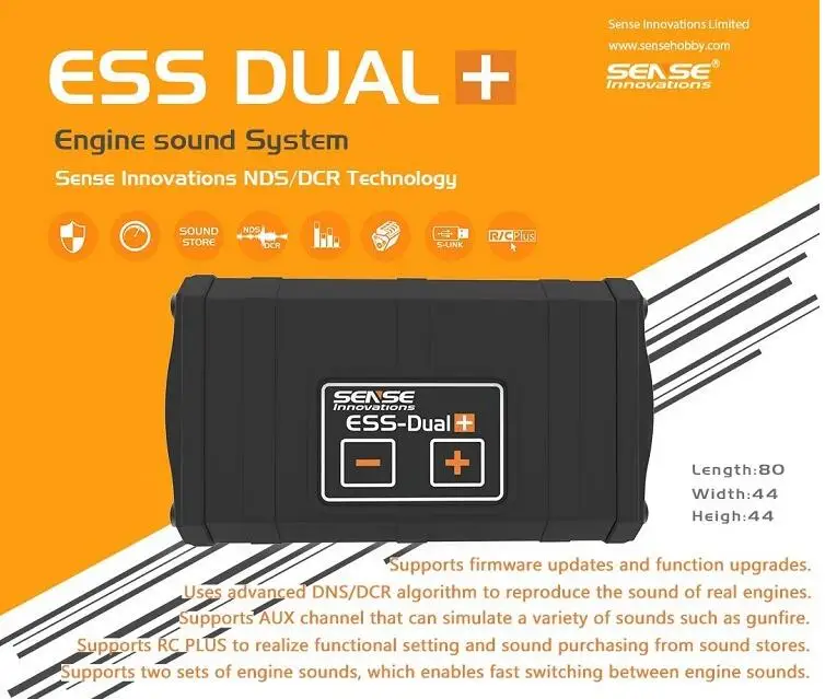 Sense Innovations ESS-DUAL 2 колонки двигатель звуковой симулятор для радиоуправляемого автомобиля Axial SCX10 II WRAITH Traxxas TRX4