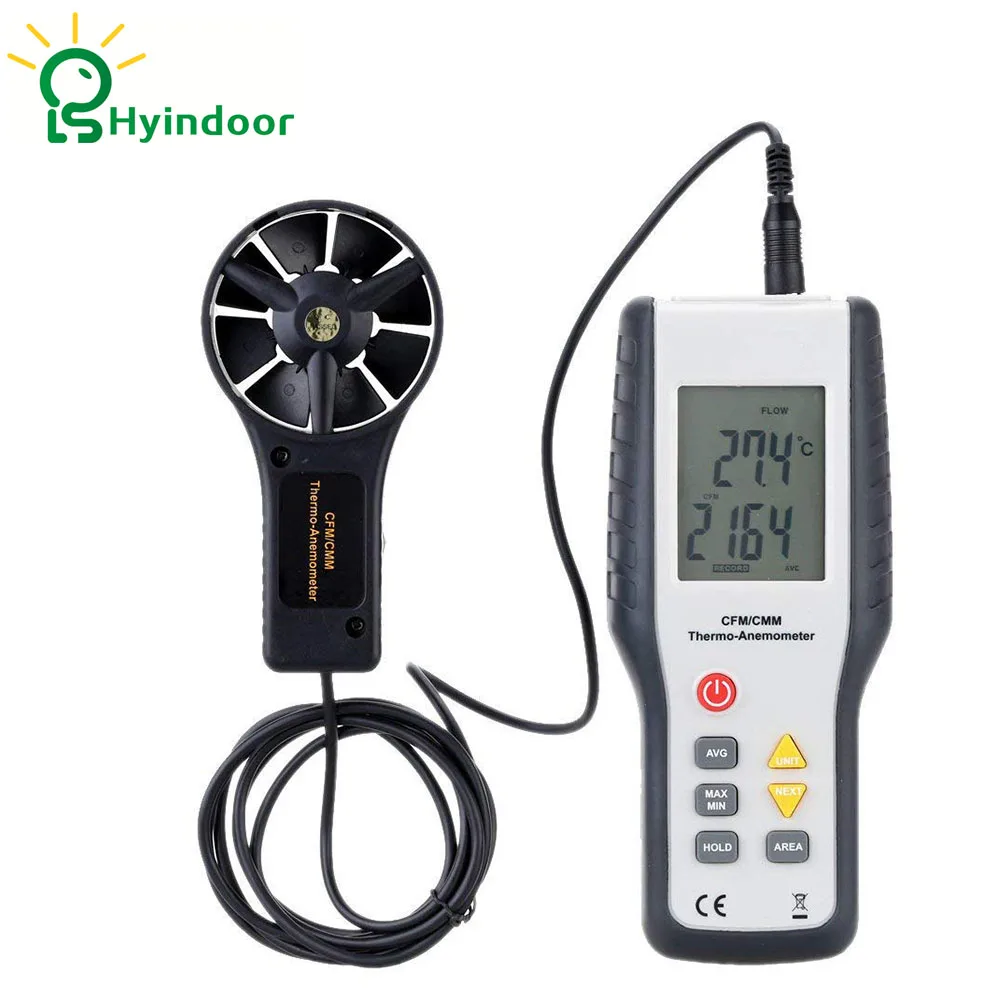 

Hyindoor Handheld Digital Portable Wind Speed tachometer Air Volume Measuring Meter Anemometer Electronic anemometro LCD Display