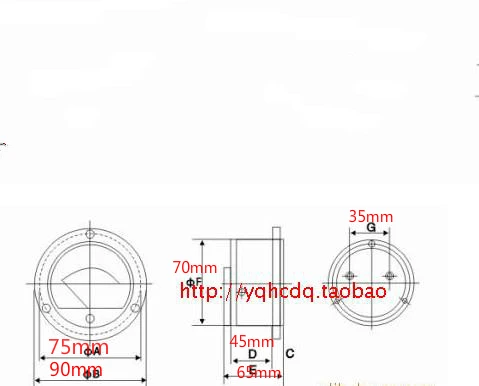 65C5 DC 10A 0 5A круглый измерительный прибор с панелью измеритель тока Аналоговый