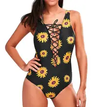 Купальники сексуальные слитный купальник пуш-ап мягкий цветочный принт Высокая талия большая чашка Купальник Холтер Maillot De Be Bain Винтаж JUN7