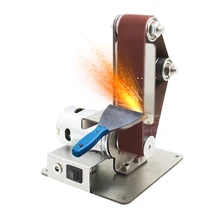 Профессиональная мини Вертикальная ленточная шлифовальная машина электрическая DIY полировальная машина точилка с фиксированным углом стол режущая кромка машина