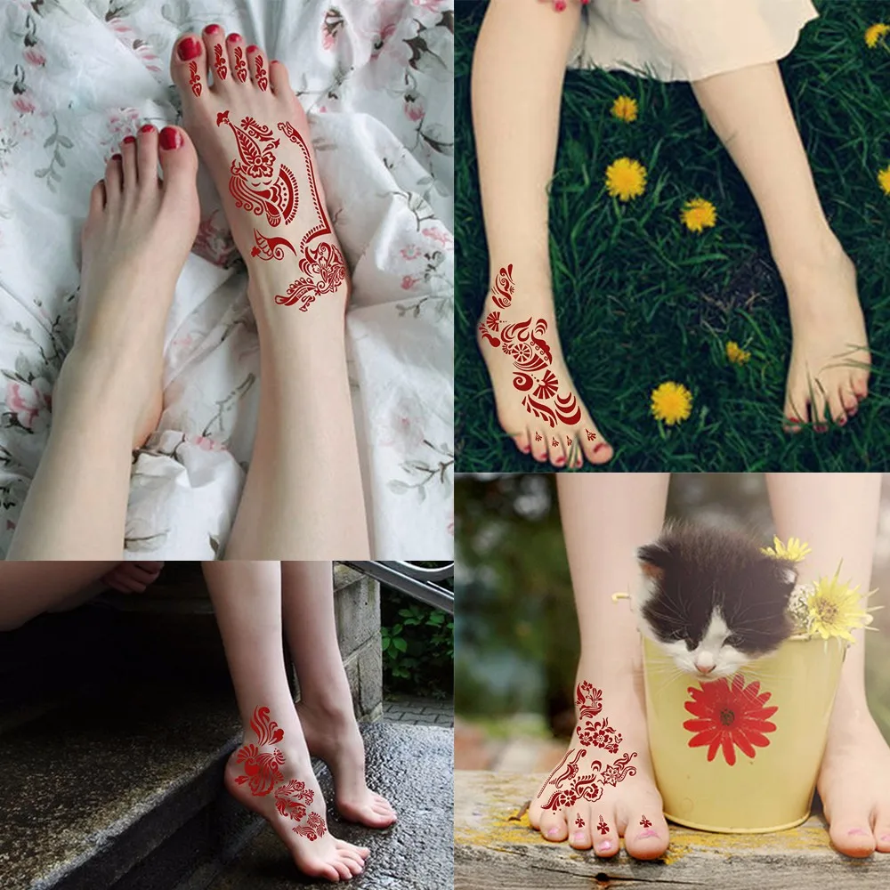 Large Henna Body Paint Tattoo Stencil (1)