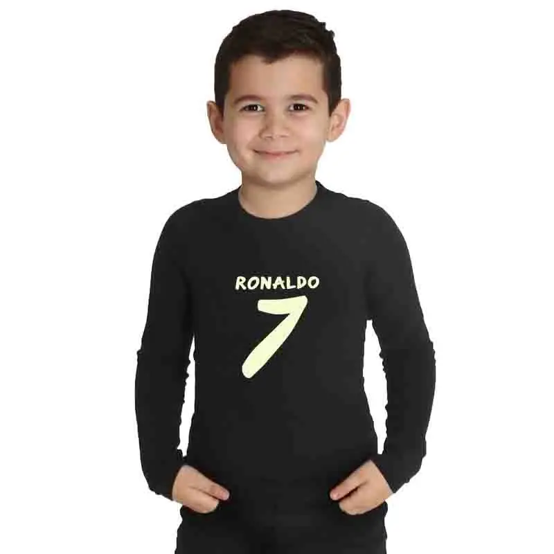 Футболка LYTLM Garcon 8 Ans Cristiano Ronaldo, футболки для мальчиков, одежда для мальчиков-подростков, светится в темноте, футболка для мальчиков