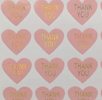 

600PCS laser gold thank you Dandelion Sticker Labels for party favor gift packing