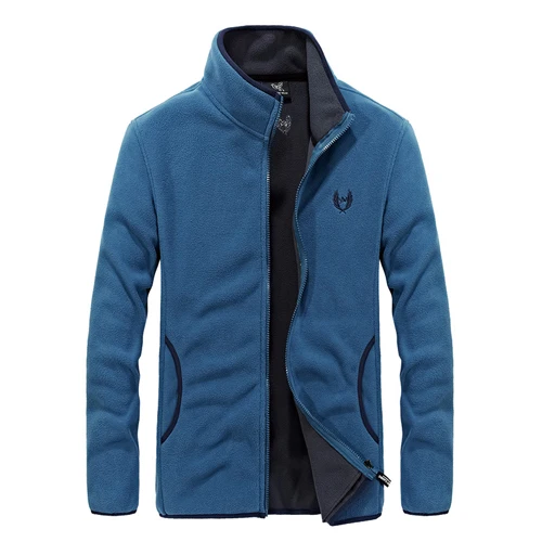 XIYOUNIAO размера плюс L~ 6XL7XL8XL мужские мягкие флисовые повседневные куртки мужская верхняя одежда теплая толстовка толстовки термо тактические пальто - Цвет: denim blue