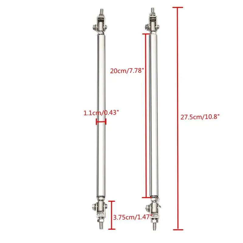 2 шт. 20 см автомобильный универсальный Передний Задний бампер протектор сплиттер Стержень Поддержка Регулируемый 7 цветов