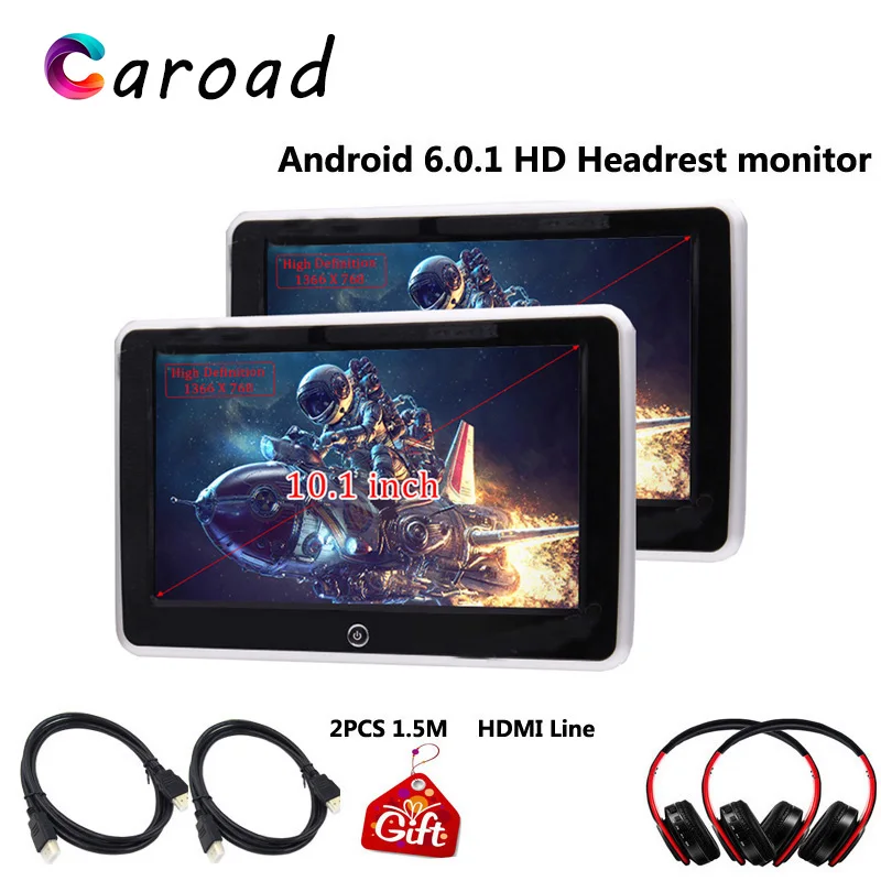 Caroad 10 1 дюймов Android 6 0 Автомобильный подголовник монитор HD 1080 P видео сенсорный