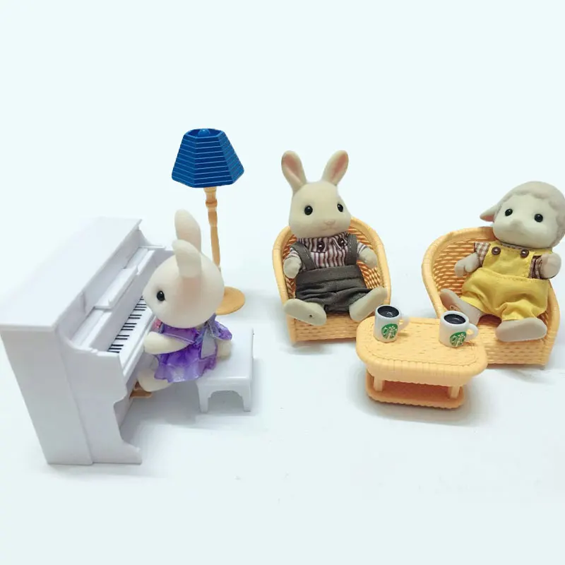 Мебель для семьи игрушки Кукольный диван пианино стол миниатюрные наборы мебели детский подарок игрушки куклы аксессуары