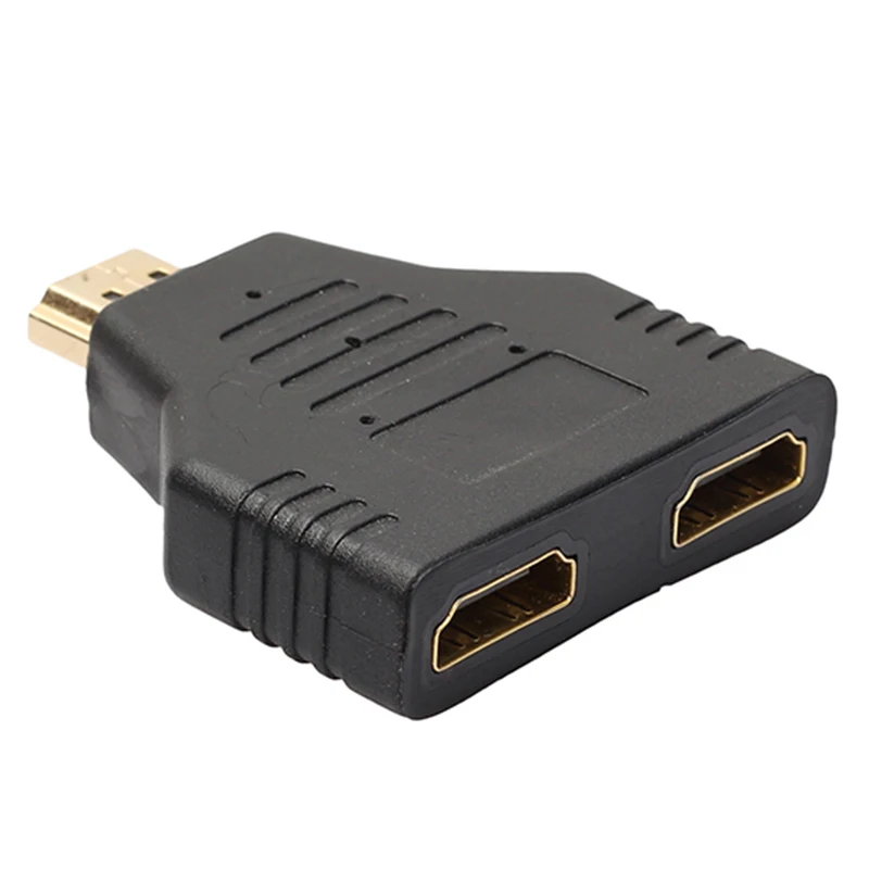 DZLST Переходник HDMI разветвитель 1080P 1 в 2 HDMI штекер HDMI 2 Женский адаптер 1,4 HDMI переключатель для HDTV - Цвет: Черный