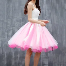 Розовая фатиновая юбка на заказ с высокой талией для женщин вечерние длинные юбки принцессы с эластичной резинкой на талии для девочек Солнечная пушистая юбка-пачка Femme