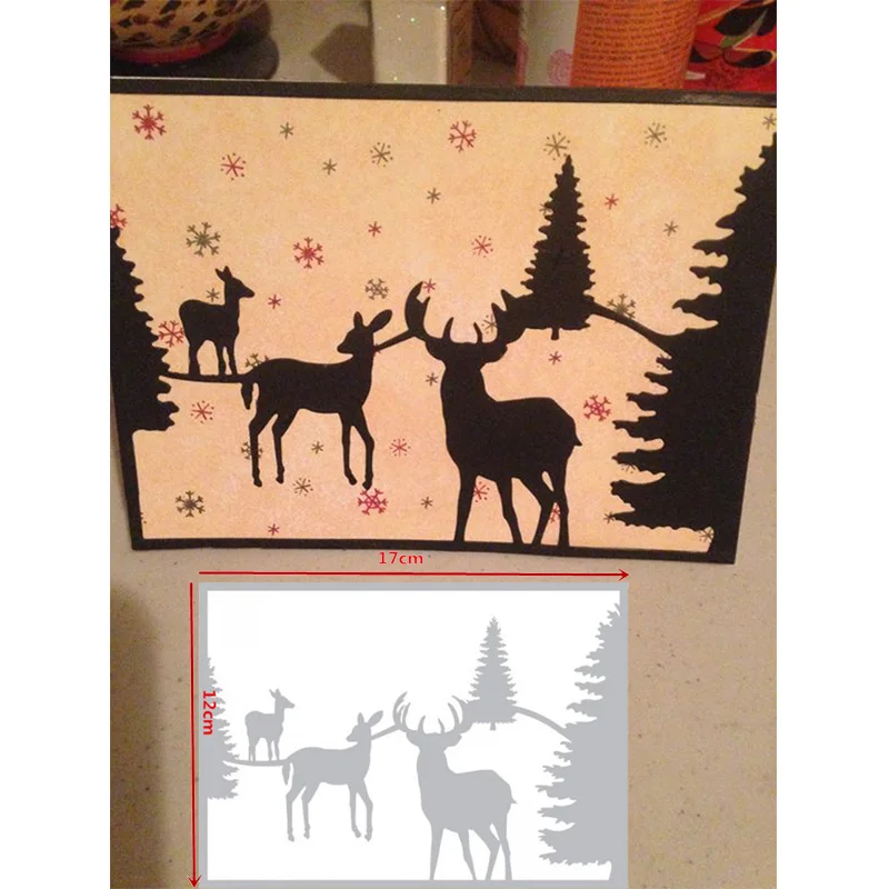 

Herd Elk Moose Christmas Tree Metal Cutting Dies Stencils For DIY Scrapbooking Decorative Embossing Craft Die Cutting Template