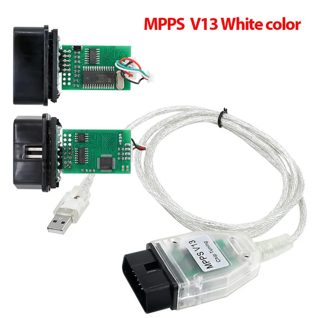 MPPS V16 V13.02 Профессиональный ECU чип тюнинг MPPS V16.1.02 кабель для EDC15 EDC16 EDC17 Inkl контрольная сумма может мигалка Remapper - Цвет: MPPS V13 white