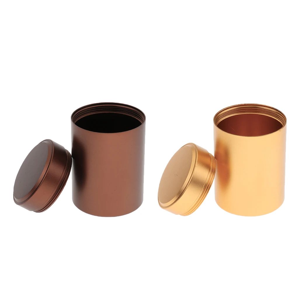2pcs Aluminium Pill Fob Waterproof Capsule Match Case Battery Holder Outdoor Survival Storage Container Dry Box Tea Caddy