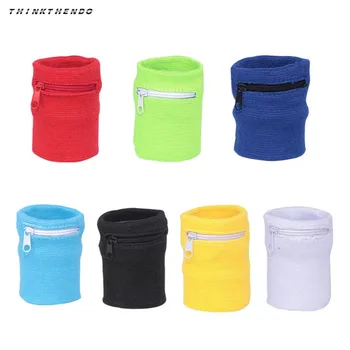

THINKTHENDO Fashion New Men Women Wrist Wallet Pouch Band Zipper Running Travel Gym Cycling Safe Coin Purse Change Bag 7 Colors