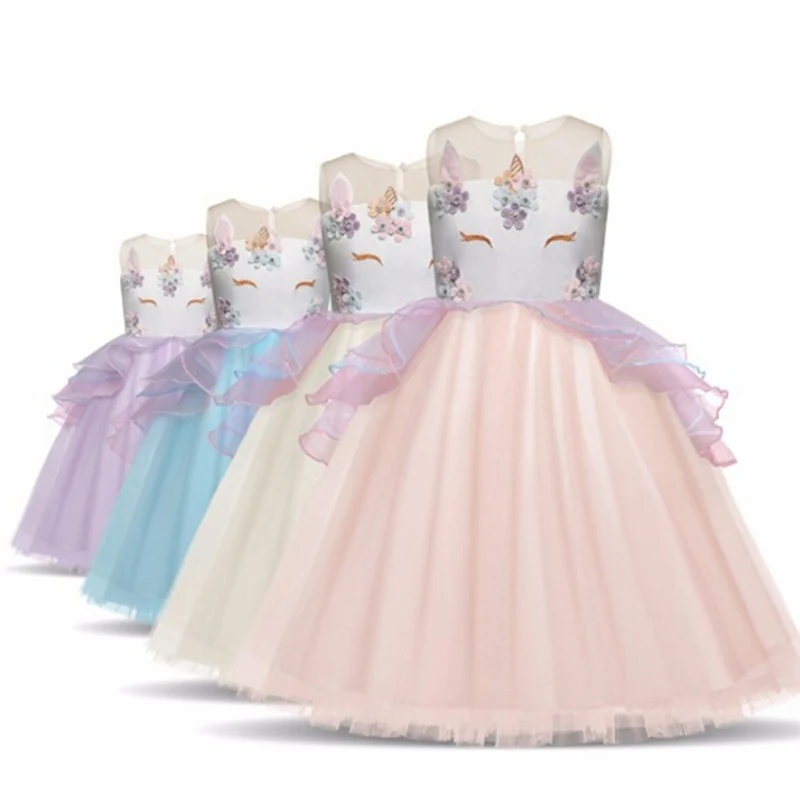 

Fashion New 3 8ys Fancy Baby Girl Clothing Fairy Unicorn Dress for Girls Unicornio Infantil Child Costume Girl Kids Dresses