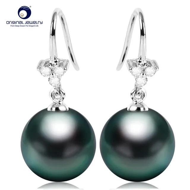 Ys 10 11mm Natural Cultured Tahitian Pearl Drop Earrings Latest Ys 10 11mm Natural Cultured Tahitian Pearl Drop Earrings Latest Design For Women