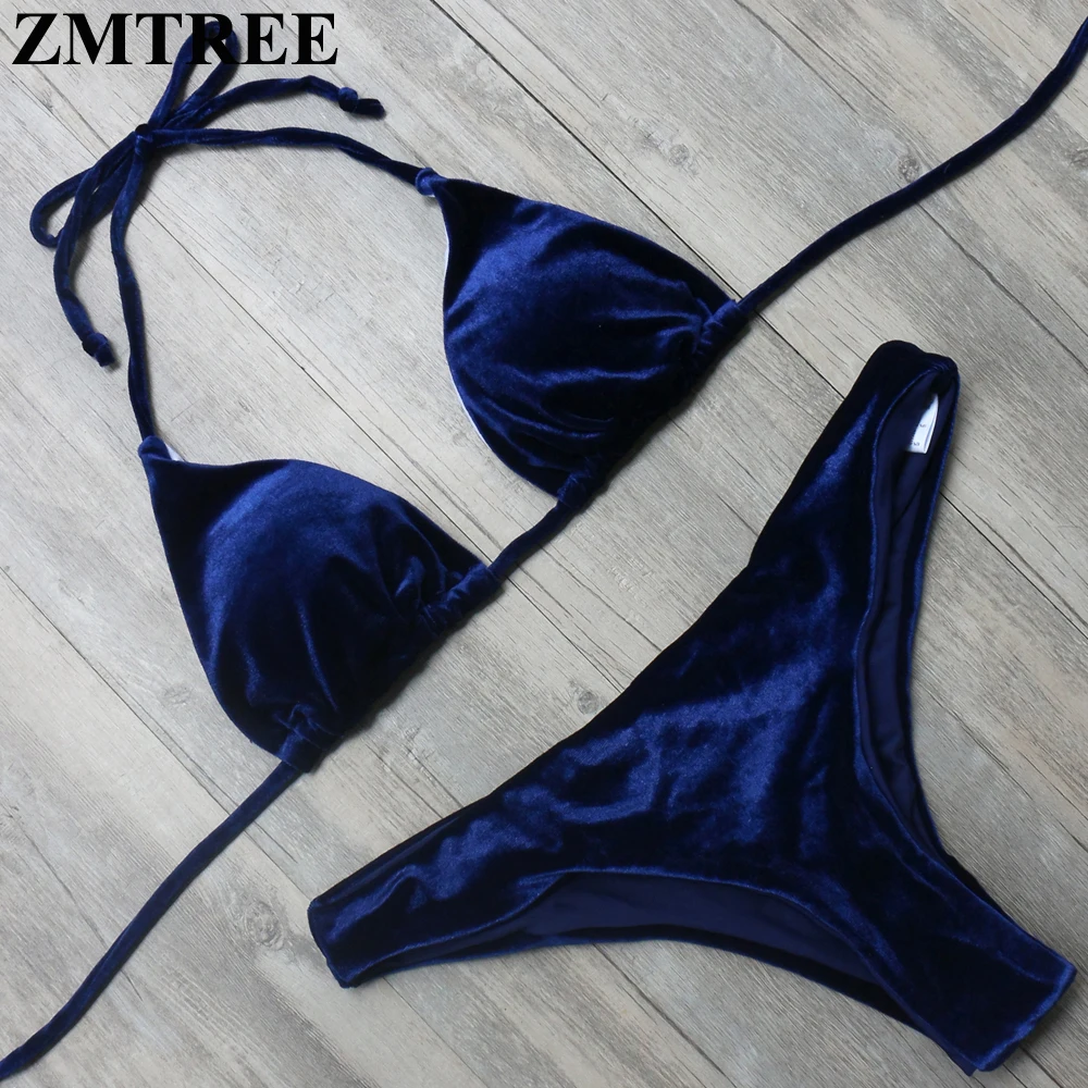 ZMTREE Brand New Bikini Velvet Swimsuit Women Swimwear Sexy Bikini Set