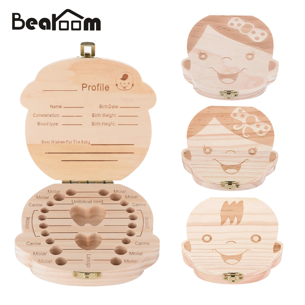 

Baby Organizer Dental Teeth Box Milk Tooth Wooden Container Save Storage Collecting Teether Safe Wood Storage Boxes For Boy Girl