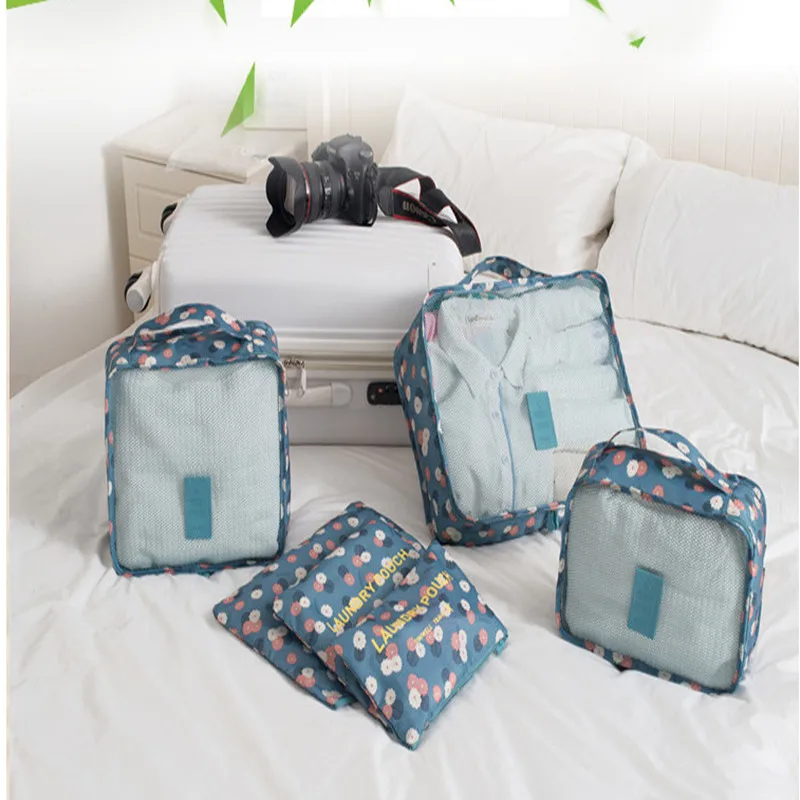 6Pcs/Lot Travel Storage Bag Set For Clothes Tidy Organizer Pouch