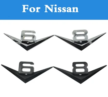 

3D Metal Car Styling V6 V8 Engine Displacement Sticker for Nissan Bluebird Sylphy Cedric Cima Crew Dualis ExpeGloria GT-R Juke