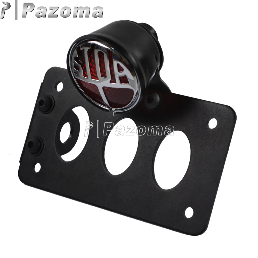 

"Stop" LED Brake Taillight Black Motor Side Mount License Plate Bracket Stop Light For Harley Metric Bikes