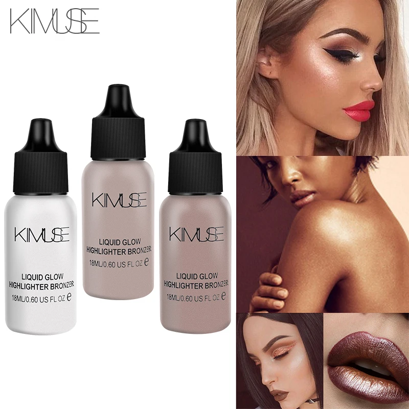 

KIMUSE Face Makeup Shimmer Primer Ultra-Concentrated Illuminating Bronzing Makeup Concealer Liquid Highlighter Cosmetic