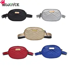 Простой Для женщин Талия пакеты Повседневное искусственная кожа молния овальные цепи плеча Crossbody Фанни Сумка поясные сумки