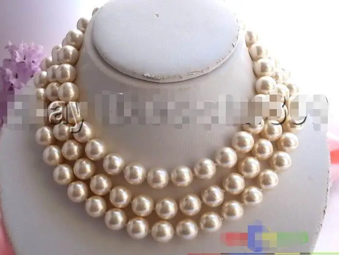 

FREE SHIPPING HOT sell new Style >>>>LONG 50" 12MM CHAMPAGNE SOUTHSEA SHELL PEARL NECKLACE