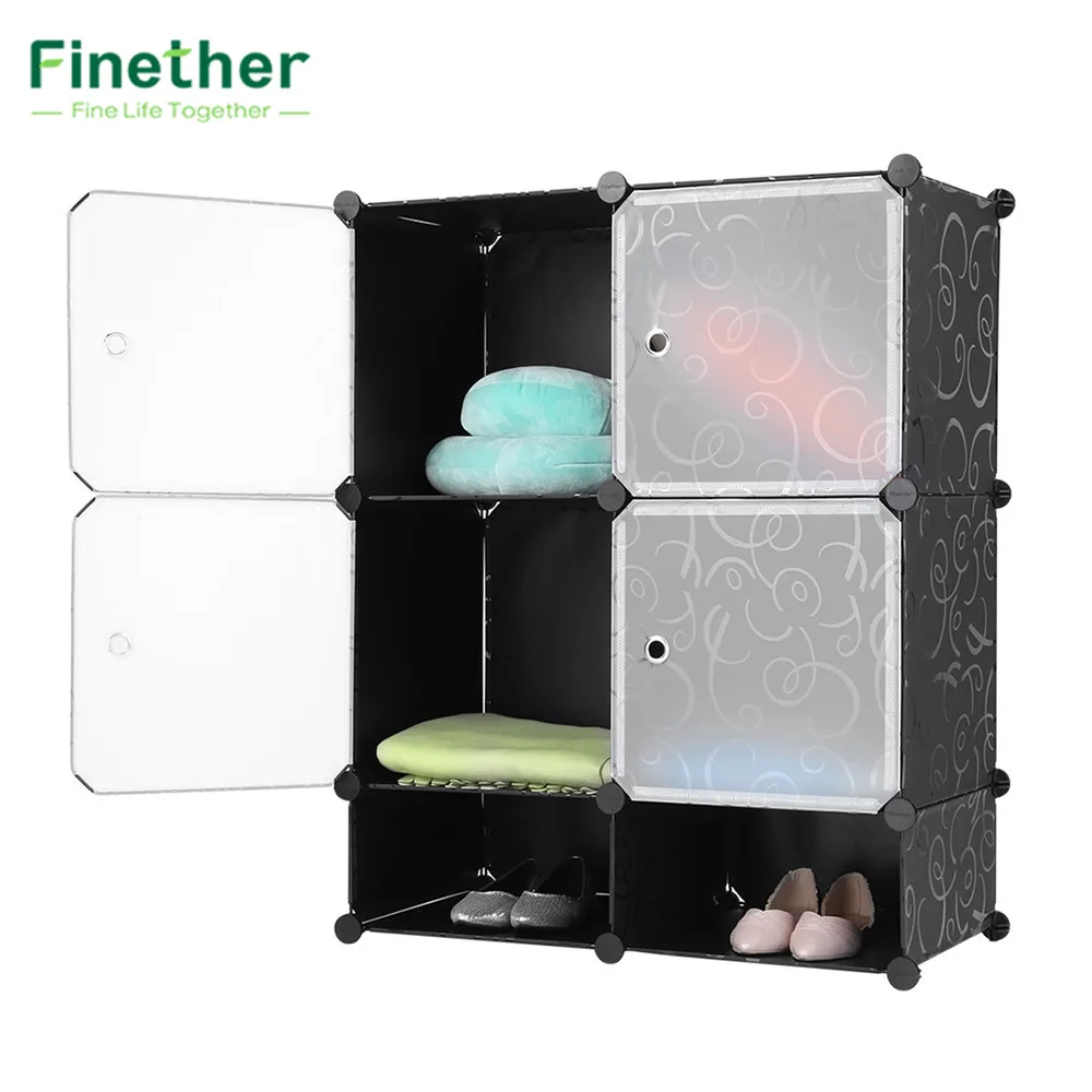 Finether 6 кубов кудрявые узорные черные блокирующие модульный органайзер для