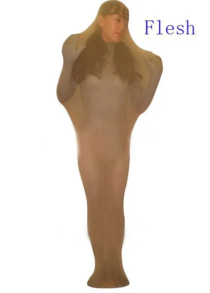 

(AL813)Three colors Transparent Unisex Nylon Fetish Zentai Mommy bag Fetish Zentai Wear Sheer Bodysuit