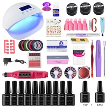 Набор для ногтей гель-набор для маникюра сушилка с УФ-лампой маникюрный набор 10 шт. Гель-лак для ногтей отмачиваемый маникюрный набор для инструментов для дизайна ногтей