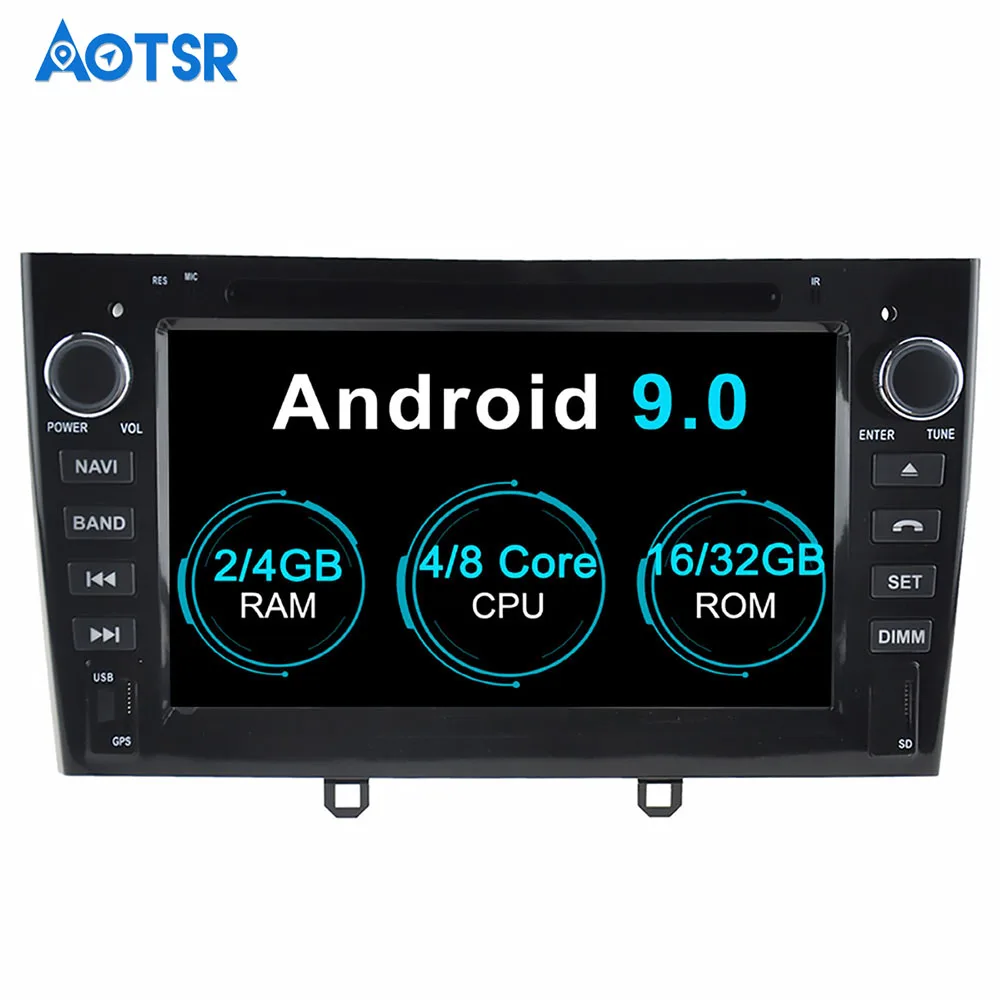 Автомобильный DVD плеер Aotsr Android 9 0 с GPS навигацией для Peugeot 408 308 308SW мультимедийный 2