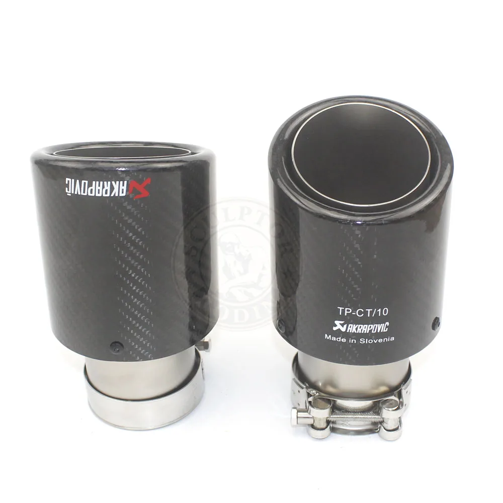 

Free Shipping black universal various sizes akrapovic carbon fibre car exhaust muffler tip crimping Glossy twill +Sand blasting