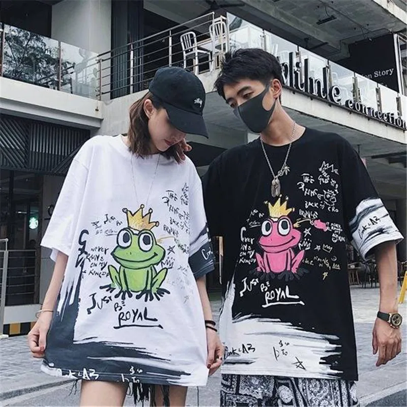 

Fashion Short Sleeve T-Shirt Hip Hop T Shirts Casual T Shirts 2019 Cartoon Summer Harajuku Tees Streetwear Korean Amine T Shirts