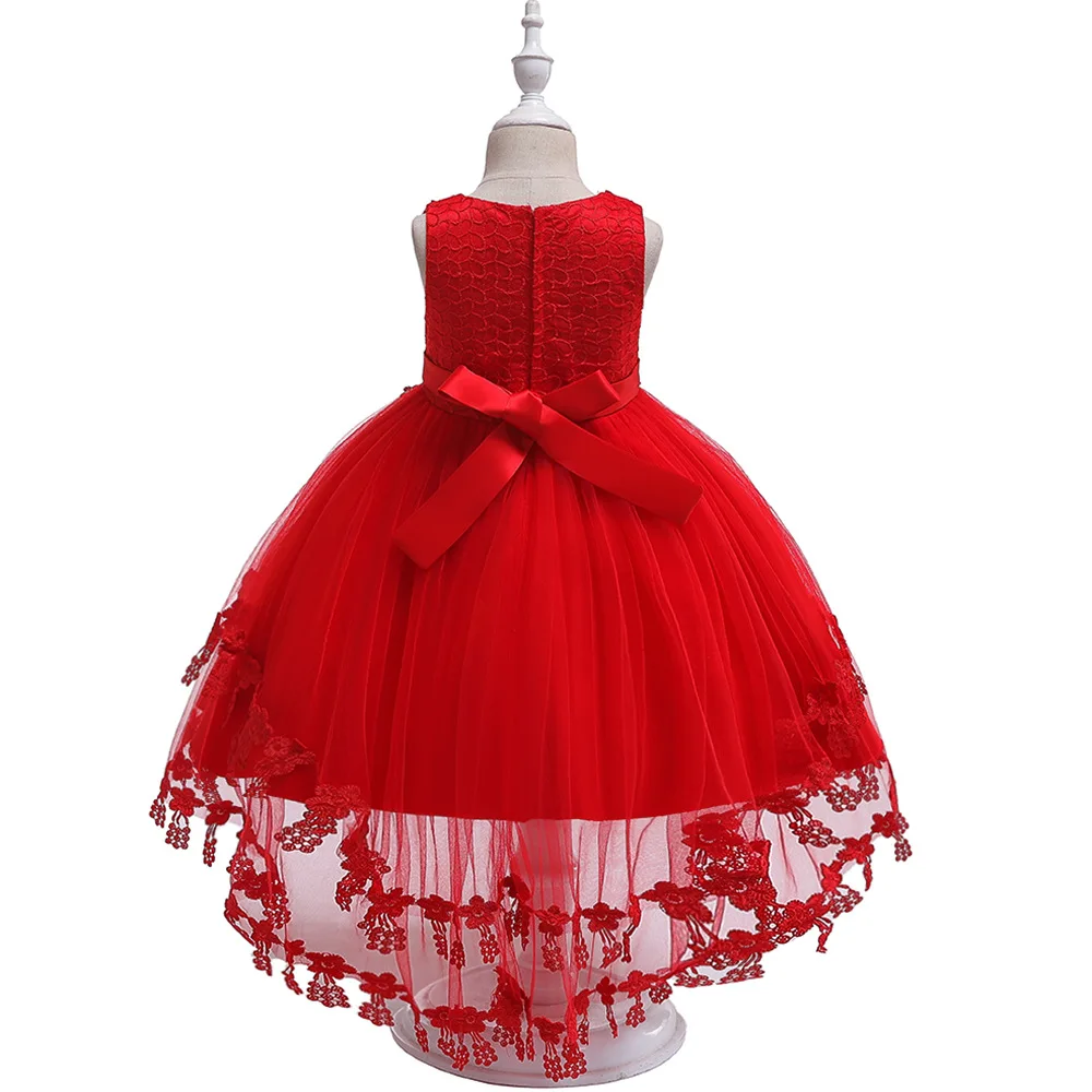 Ballgown Кружева Красный Строгая детская одежда принцессы праздничные платья для детей возрастом от 3 до 10 лет платье для первого причастия