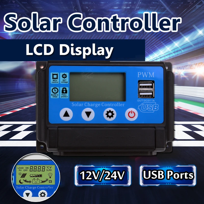 

10A/20A/30A/40A/50A Solar Charge Controller Regulator 12V/24 Automatic Identification PWN Solar Panel Battery