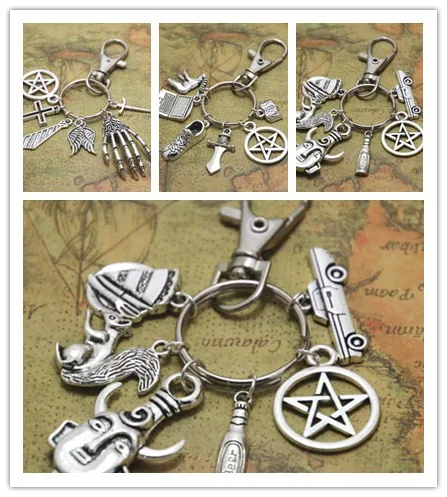 

12pcs Supernatural Inspired Keychain or Bag clip , Dean , Sam, Castiel, Fandom Accessories, Supernatural Keychains
