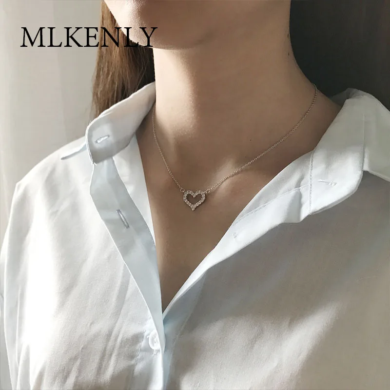 MLKENLY 100% Стерлинговое Серебро 925 пробы ювелирное изделие Блестящий CZ цирконий