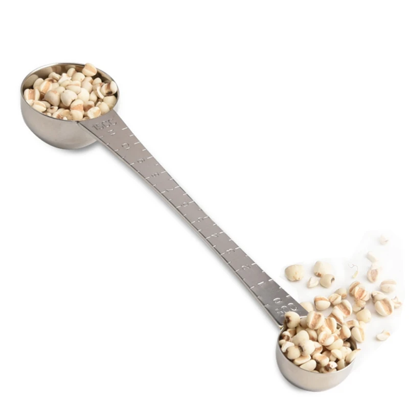

Double Head Stainless Steel Coffee Spoon With Scale Strring Spoon Teaspoon Tea Spoon Dessert Spoon Long Handle Tableware